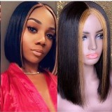 Youmi Human Virgin Hair Pre Plucked Ombre Bob Lace Front Wig And 13x4 Tranaparent Lace Wig For Black Woman Free Shipping (YM0080)