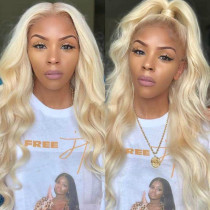Youmi Human Virgin Hair Pre Plucked 13x6 Blonde Lace Front Wig For Black Woman Free Shipping (YM0085)