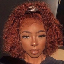 Youmi Human Virgin Hair Pre Plucked 13x4 Tranaparent Lace Front Wig And Full Lace Wig And Brown Curly Lace Wig For Black Woman Free Shipping (YM0098)
