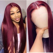 Youmi Human Virgin Hair Pre Plucked 13x6 Tranaparent Lace Front Wig And Burgundy Lace Wig For Black Woman Free Shipping (YM0103)