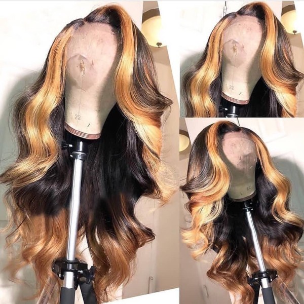 Youmi Human Virgin Hair Pre Plucked 13x6 Tranaparent Lace Front Wig And Ombre Lace Wig For Black Woman Free Shipping (YM0124)