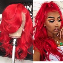 Youmi Human Virgin Hair Pre Plucked 13X6 Lace Front Wig And Red Wave Lace Wig For Black Woman Free Shipping (YM0110)