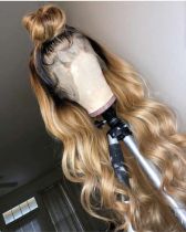 Youmi Human Virgin Hair Pre Plucked 13x4 Tranaparent Lace Front Wig And Full Lace Wig And Ombre Brown Lace Wig For Black Woman Free Shipping (YM0163)