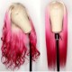 Youmi Human Virgin Hair Pre Plucked Ombre 13x4  Lace Front Wig And Full Lace Wig And Pink Wig For Black Woman Free Shipping (YM0180)