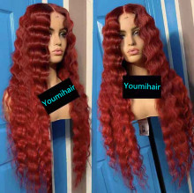 Youmi Human Virgin Hair Pre Plucked Ombre 13x4 Lace Front Wig For Black Woman Free Shipping (YM0184)