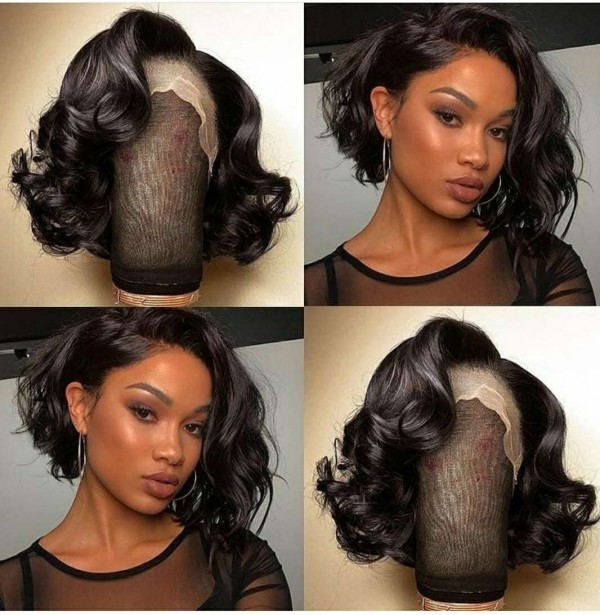 Youmi Human Virgin Hair Pre Plucked 13x4 Tranaparent Lace Front Wig And Bob Lace Wig For Black Woman Free Shipping (YM0196)