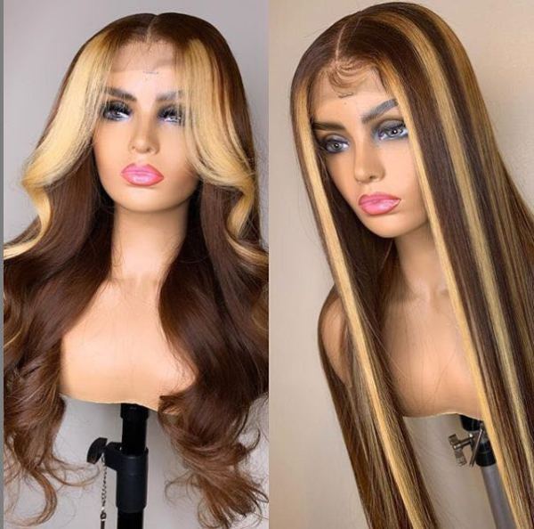 Youmi Human Virgin Hair Pre Plucked 13x4 Tranaparent Lace Front Wig And Full Lace Wig And Ombre Lace Wig For Black Woman Free Shipping (YM0210)