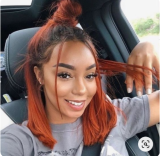 Youmi Human Virgin Hair Pre Plucked 13x4 Tranaparent Lace Front Wig And Full Lace Wig And Orange Bob Lace Wig For Black Woman Free Shipping (YM0068)