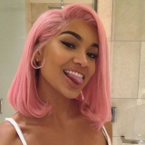 Youmi Human Virgin Hair Pre Plucked Ombre 13x4 Lace Front Wig And Pink Bob Lace Wig For Black Woman Free Shipping (YM0116)