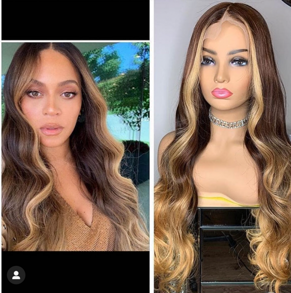 Youmi Human Virgin Hair Pre Plucked 13x4 Tranaparent Lace Front Wig And Ombre Brown Lace Wig For Black Woman Free Shipping (YM0060)