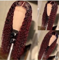 Youmi Human Virgin Hair Pre Plucked Ombre 13x4 Tranaparent Lace Front Wig And Full Lace Wig And Burgundy Curly Lace Wig For Black Woman Free Shipping (YM0223)