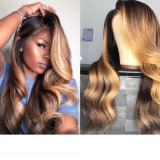 Youmi Human Virgin Hair Pre Plucked 13x6 Tranaparent Lace Front Wig And Ombre Brown Lace Wig For Black Woman Free Shipping (YM0167)