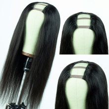 Youmi Human Virgin Hair Pre Plucked Straight U-part Wig For Black Woman Free Shipping (YM0256)