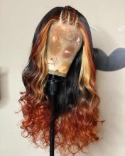 Youmi Human Virgin Hair Pre Plucked Ombre 13x4 Tranaparent Lace Front Wig For Black Woman Free Shipping (YM0260)