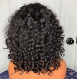 YouMi Human Virgin Hair Curly Pre Plucked 13*6 Tranaparent Lace Front Wig  For Black Woman Free Shipping (YM0048)