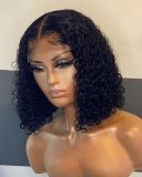Youmi Human Virgin Hair Pre Plucked Curly Lace Wig And 13x4 Tranaparent Lace Wig For Black Woman Free Shipping (YM0258)