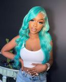 Youmi Human Virgin Hair Pre Plucked Ombre 13x4 Lace Front Wig And The Mint Green Wig For Black Woman Free Shipping (YM0303)