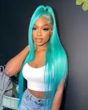 Youmi Human Virgin Hair Pre Plucked Ombre 13x4 Lace Front Wig And Full Lace Wig And The Mint Green Wig For Black Woman Free Shipping (YM0303)