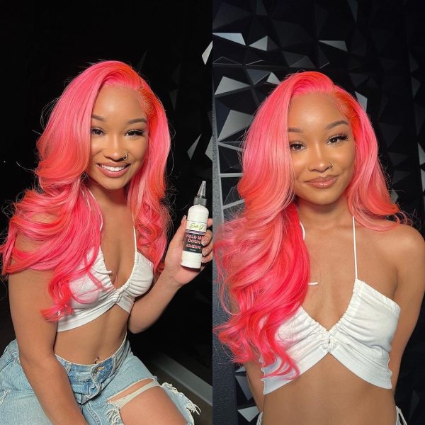 Youmi Human Virgin Hair Pre Plucked Ombre 13x4 Lace Front Wig And Pink Wig For Black Woman Free Shipping (YM0316)