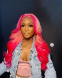 Youmi Human Virgin Hair Pre Plucked Ombre 13x4 Lace Front Wig And Full Lace Wig And Pink Wig For Black Woman Free Shipping (YM0317)