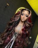 Youmi Human Virgin Hair Pre Plucked Ombre 13x4 Tranaparent Lace Front Wig For Black Woman Free Shipping (YM0318)
