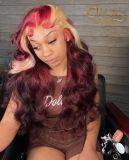 Youmi Human Virgin Hair Pre Plucked Ombre 13x4 Lace Front Wig And Pink Wig For Black Woman Free Shipping (YM0323)