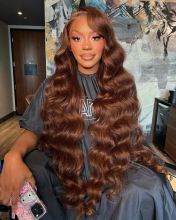 Youmi Human Virgin Hair Pre Plucked Ombre Ginger Wig 13x4 Tranaparent Lace Front Wig And Full Lace Wig For Black Woman Free Shipping (YM0330)