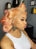 Youmi Human Virgin Hair Pre Plucked Gradient orange 13x4 Lace Front Wig And Full Lace Wig For Black Woman Free Shipping (YM0343)