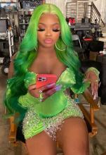 Youmi Human Virgin Hair Pre Plucked Gradient Green 13x4 Lace Front Wig And Full Lace Wig For Woman Free Shipping (YM0346)