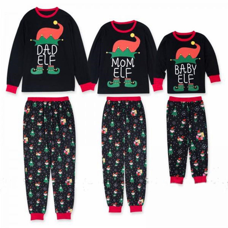 Christmas Family Matching Santa Pajamas Set Adult Kids Sleepwear Nightwear PJs