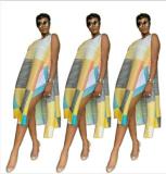Casual Printed Sleeveless Irregualr Loose Midi Dresses YLY-2302