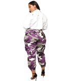 EVE Camouflage Print Pocket Belted Long Pants LSL-6114