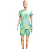 EVE Casual Pritned T Shirt And Shorts Two Piece Outfit YMT-6086