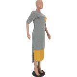 EVE Casual Patchwork Loose Long Maxi Dresses FNN-8266