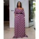 EVE Stripes Short Sleeve Off Shoulder Maxi Dress LS-0256