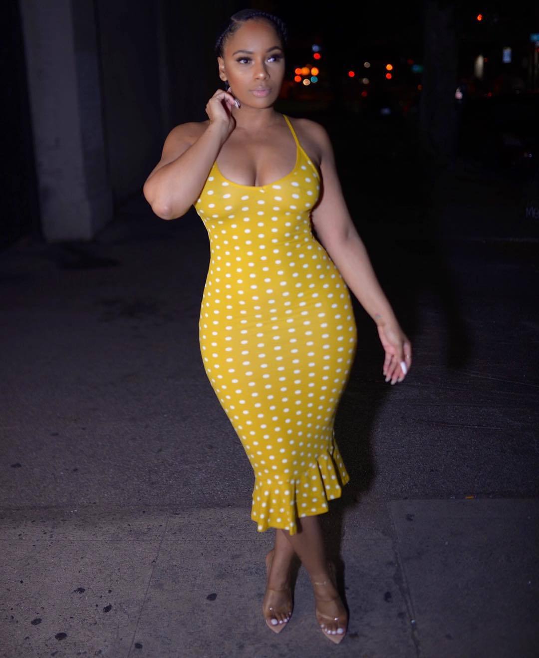 h&m polka dot midi dress