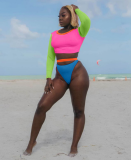 EVE Multicolor Long Sleeve G-string Swimsuit LSL-6145