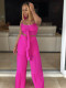 EVE Solid Crop Tops And Wide Leg Pants 2 Piece Sets LS-0265