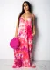 EVE Printed Spaghetti Strap Loose Long Dresses TR-907