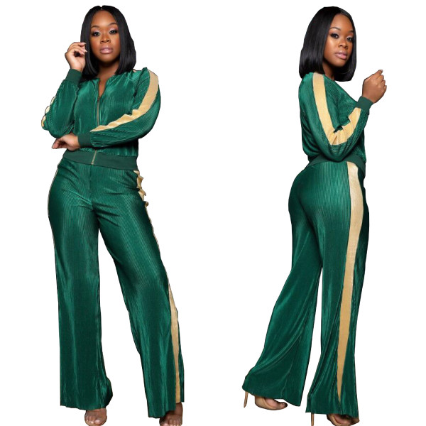 Casual Long Sleeve Zipper Tracksuit Two Piece Suit SMR9154