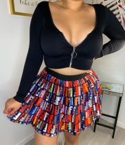 EVE Fashion Printed Mini Pleated Skirt WSM-5089