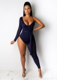 EVE Sexy One Shoulder Asymmetry Bodycon Jumpsuits NIK-041