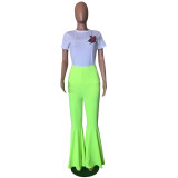 EVE Fashion Solid Long Flare Pants OD-8273