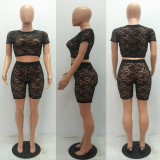 EVE Sexy Lace Hollow Out Club Bodycon Two Piece Sets MAE-195