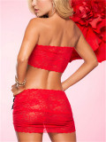 EVE Strapless Lace Bow Exposed Belly  Lingerie YQ-109
