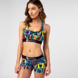 EVE Cartoon Print Tank Tops And Shorts Two Piece Sets LSL-6276