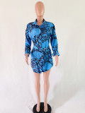 EVE Casual Printed Long Sleeve Sashes Shirt Dresses OY-6050