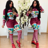 EVE Casual Printed Long Sleeve Skinny Jumpsuits HM-6161