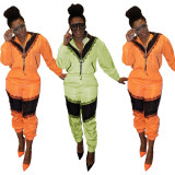 EVE Casual Tracksuit Patchwork Zipper Two Piece Suits BN-9207