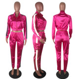 EVE Casual Sporty Zipper Two Piece Pant Sets YN-053